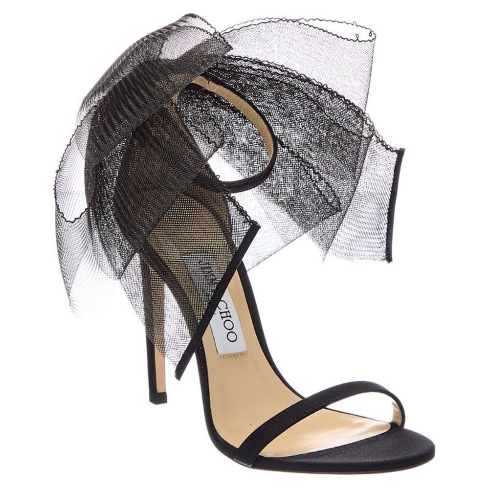 Jimmy Choo Aveline 100 Suede Sandal, Black